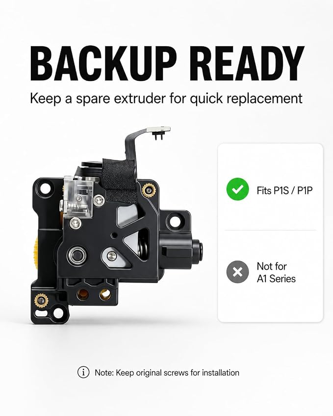 Original P1S Extruder Unit Kit Compatible with Bambu Lab P1S/P1P | for Bambu P1S Extruder Replacement, with Hardened Steel Dual Gears for P1S Extruder Repair, Filament Feeding, Maintenance