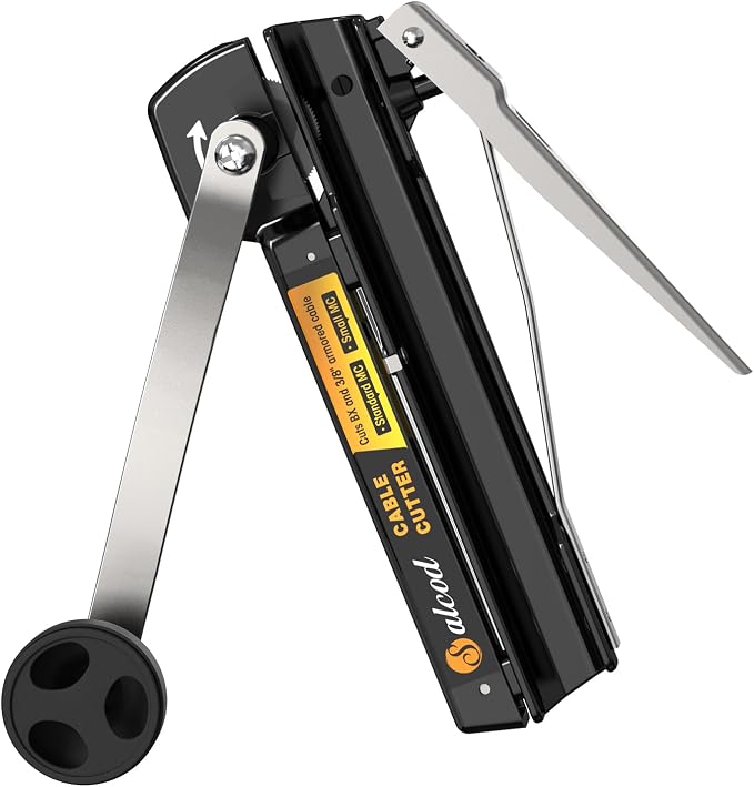BX/MC Cable Cutter Compatible with Easily Cutting Armored Cables - BX, AC, MC, MCAP, and Greenfield Cables, Cutting Depth Can Be Adjusted Between Standard MC and Reduced-diameter MC, Black
