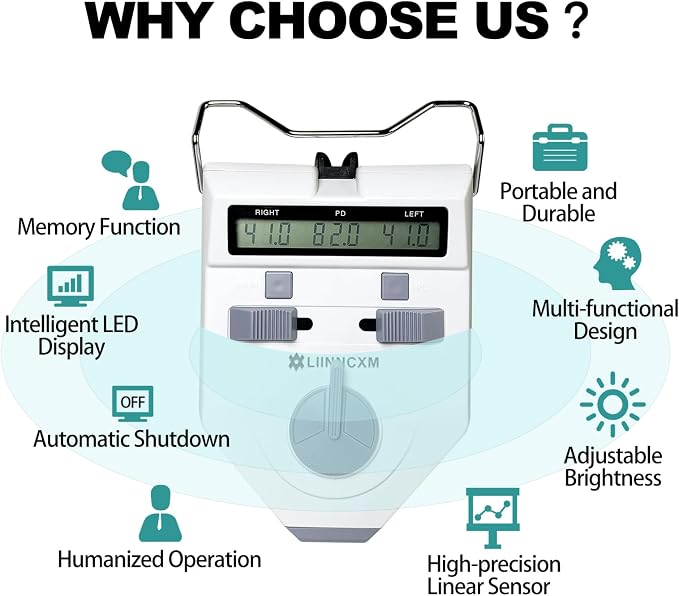 Digital Pupilometer PD Meter LCD Display Optical Interpupillary Distance Ophthalmic Measuring Tool