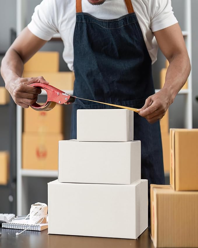 Assorted-Sizes-Shipping-Boxes-45-Pack: 9x6x4 & 10x7x5 & 11x6x6 Small-Shipping-Boxes-Mailers, White-Boxes, Corrugated-Cardboard-Boxes-for-Packing-Small-Business Mailing
