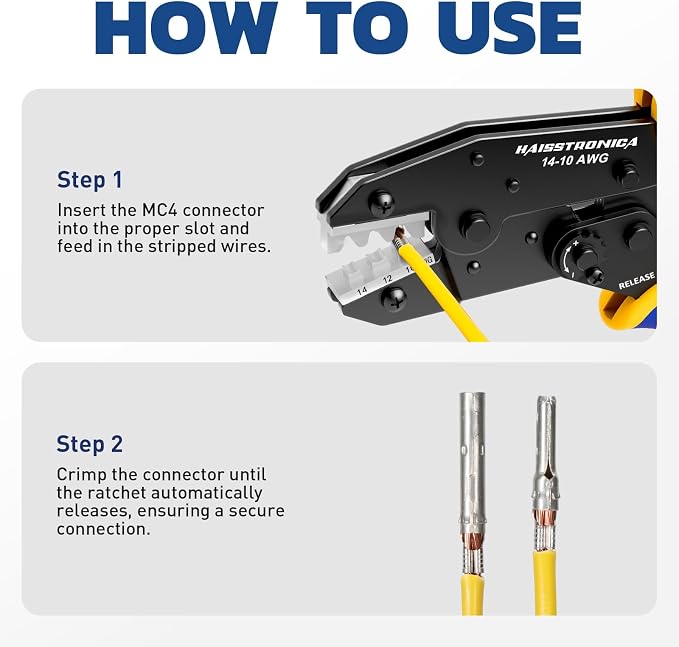haisstronica Crimping Die for Solar Connectors,14-10 AWG