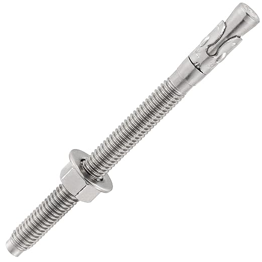 Wensilon 5Pcs 5/8x6 Inch Standard Fasteners for Heavy-Duty 304 Stainless Steel Wedge Anchors for Cement and Concrete