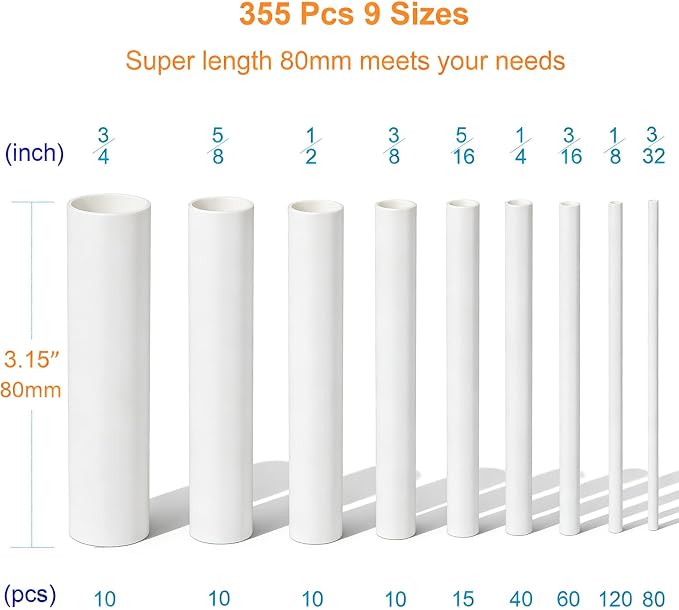 Heat Shrink Tubing Kit 355pcs - 3:1 Adhesive Lined - Electrical Waterproof Industrial Heat Shrink Terminal Connectors - Marine Grade Wire Connector Shrink Wrap Tube - 3.15" Length - White