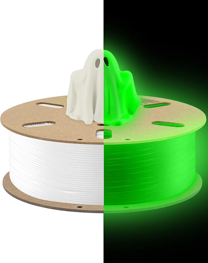 DURAMIC 3D PLA Glow in The Dark Filament Luminous Neatly Wound 1.75mm 1Kg | 3D Printing Filament 1.75mm Dimensional Accuracy +/- 0.02 mm, Fit Most FDM 3D Printers Glow Green