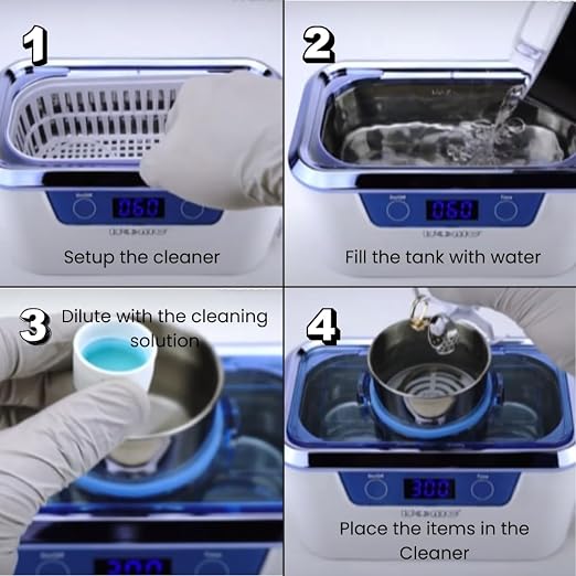 iSonic® DS310-WS Miniaturized Commercial Ultrasonic Cleaner with SS. Beaker Holder Set for Jewelry, Cosmetic Tools, Eyeglasses, 110V 55W