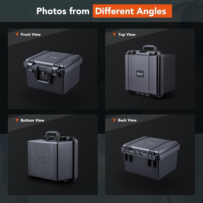Lykus HC-3530 Waterproof Hard Case with Customizable Foam Insert, Interior Size 13.78x11.81x9.06 in, Suitable for camera, lens, drone, mic, flashlight, projector, electronics, tools, and more