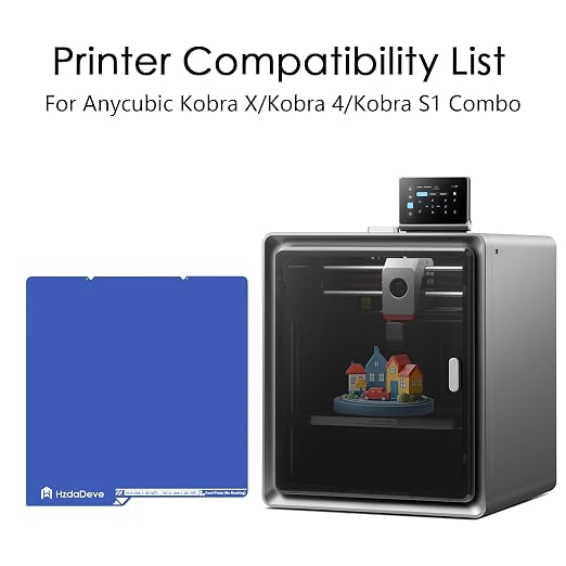 HzdaDeve Kobra X Cool Build Plate for Kobra 4/Kobra S1 Low Temperature Cold Build Plate Double Sided Smooth Board Sheet Bed PEI Platform for Anycubic 3D Printer (No Heating/No Glue)
