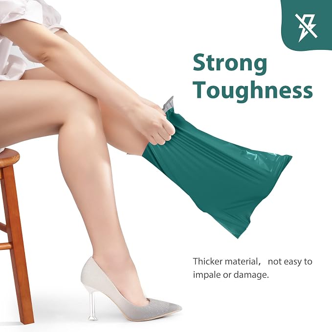 Fuxury Poly Mailers 12x15.5 100 Pcs, Waterproof Shipping Bags for Clothing | Forest Green,Strong Adhesive Shipping Envelopes for Small Business, Self Seal Mailers Poly Bags Mailing Envelopes
