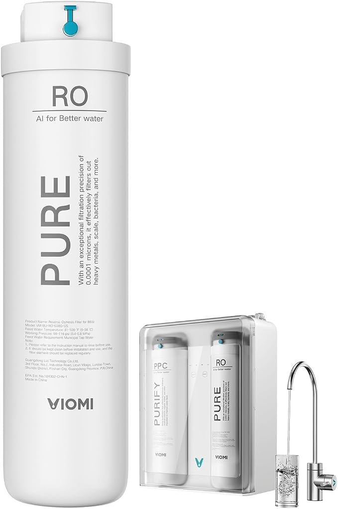 VIOMI Pure B6W RO Filter, Replacement for Viomi B6W 600 GPD Reverse Osmosis System, 24-Month Lifespan, Compatible with Pure B6W 600 GPD Under Sink Water Filter
