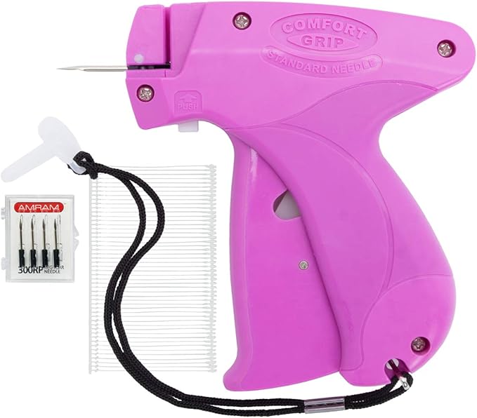 Comfort Grip Price Tagging Gun, Includes Standard Retail Price Tag Attacher Gun for Clothing, 1,250 2-in Barbs Attachments, 5 Needles