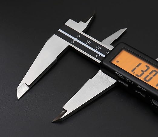 Accusize Industrial Tools Digital Caliper, 12 in/300 mm, 1110-1838 | 300 mm/12 in Range, 0.01 mm/0.0005 in Resolution, ±0.03 mm Accuracy, Metric/Inch, Yellow LCD