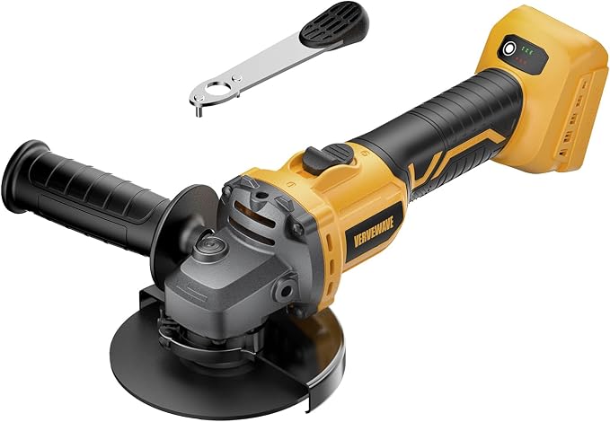 Angle Grinder 4-1/2" Cordless Compatible with DEWALT 20V Max Battery, Brushless Grinder Tool, 6 Variable Speed for Cutting Grinding Polishing (Tool Only)