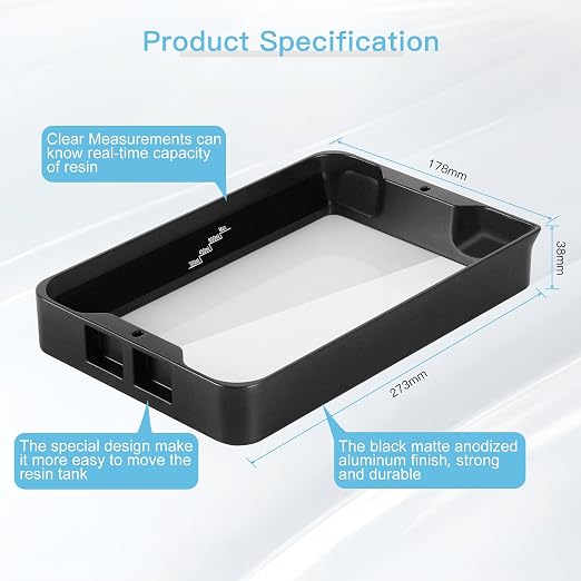 Sovol 3D Printer Resin Vat with Silicone Lid, Durable Aluminium Alloy Resin Tank with FEP Film & Aluminum Rings Preinstalled for ELEGOO Saturn 2 Saturn 3 Saturn 3 Ultra Anycubic Photon Mono M5s/M5