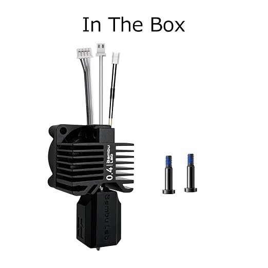 Original Bamboo Lab X1 X1C Hotend Assembly Complete with Hardened Steel 0.4mm Nozzle,Ceramic Heater, Thermistor, Cooling Fan for X1 Series 3D Printer Extruder Heating Block Replacement