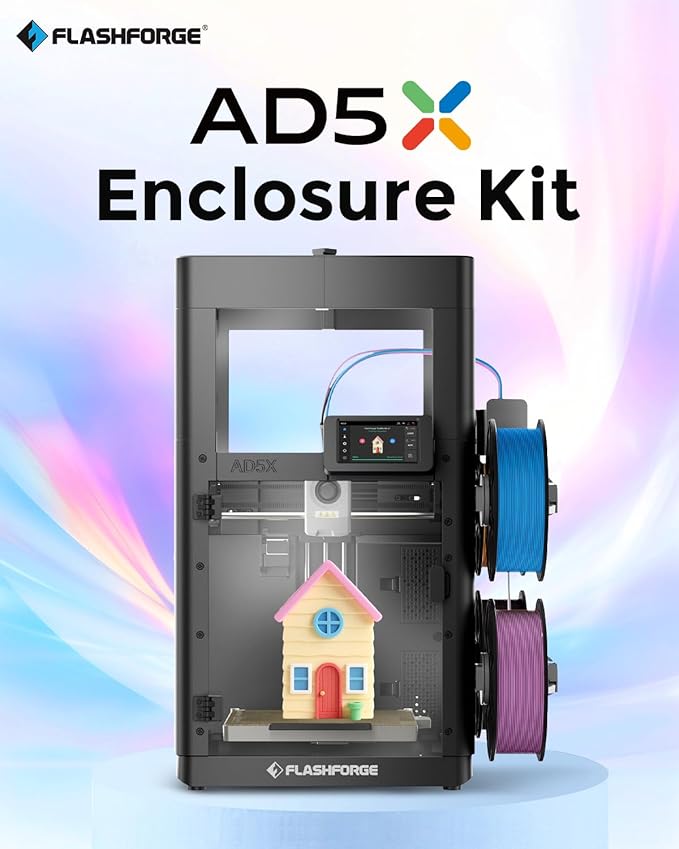 FLASHFORGE AD5X 3D Printer Enclosure Kit | 3D Printer Enclosure Safer and Quieter Cover Protection,DIY Design, Unlock High Temperature Filament Like ABS,ASA and PC