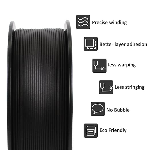 GIANTARM 3D Printer Filament,Black & Grey 2kg PLA Filament 1.75mm,Dimensional Accuracy +/- 0.02 mm,2pcs 1kg Spool (2.2lbs) Fit Most FDM 3D Printers