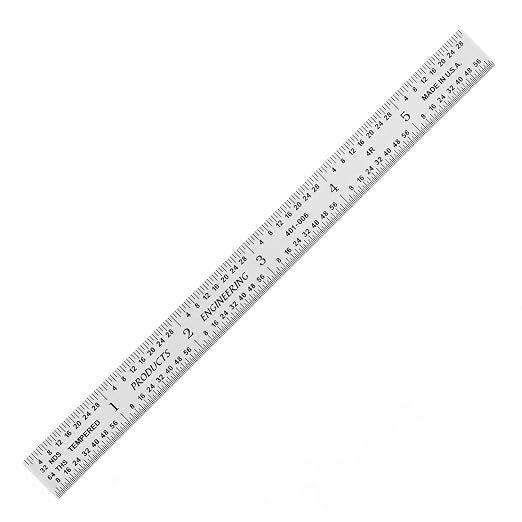 PEC Tools 6" Metal Ruler, Flexible Stainless Steel, 4R Graduation, Trusted by Professionals, Made in USA