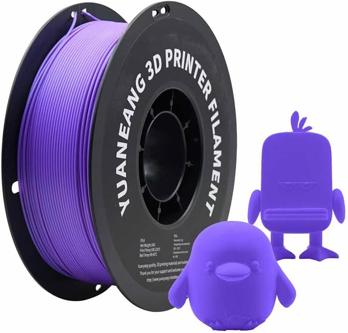 3D Printer Filament 1.75mm, PLA 1kg Spool, ±0.03mm Dimensional Accuracy, Low-Warp & Easy Printing, Ideal for Prototypes, Models,Purple