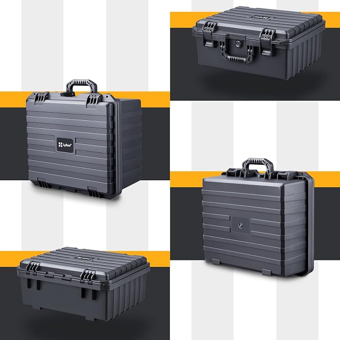 Lykus HC-4020 Waterproof Hard Case with Customizable Foam Insert, Interior Size 15.94x13.15x7.01 in, Suitable for laptop, electronics and more