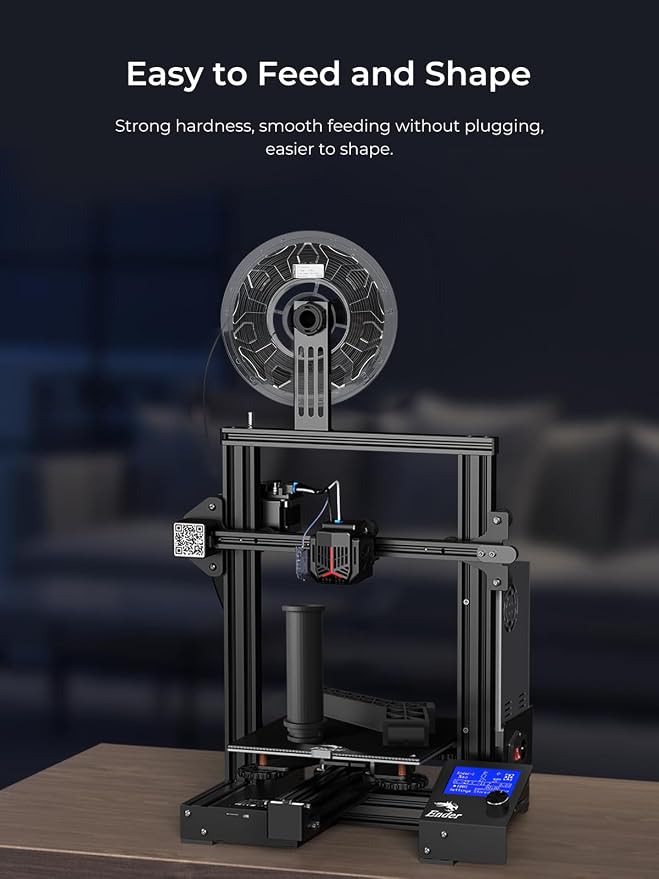 Creality Carbon Fiber Filament 1.75mm, 3D Printer Filament, 1kg (2.2lbs) Spool, No Warp Enhanced Toughness, ±0.03mm Accuracy Printing Filament, for K1C/ K1 Max & More (Carbon Fiber)