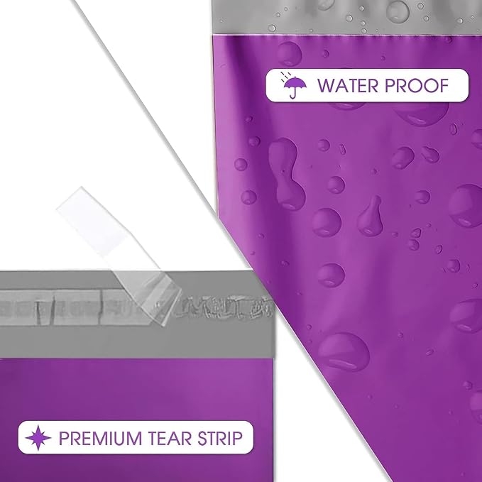 Metronic Poly Mailers 14.5x19 500Pack Bulk, Large Shipping Bags for Clthing with Self-Seal, Packaging Bags, Shipping Envelopes for Small Business, Boutique, Purple