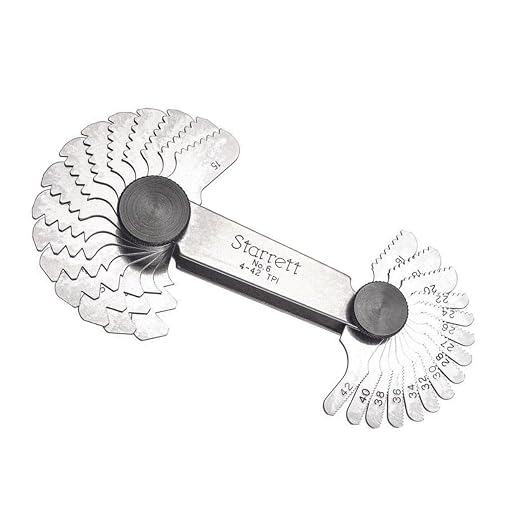 Starrett Steel Screw Pitch Gage with Locking Device - Ideal for Construction Work and Home Improvement - 4-42 TPI Range, 30 Number of Leaves - 6