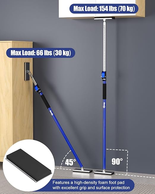 XINQIAO Drywall Lifts Cabinet Jacks for Installing Cabinets, Heavy Duty Third Hand Support System with Large Feet Adjusts from 55.1 in to 98.4 in, 2 PCS