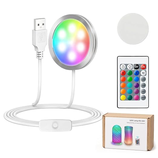 3D Printer LED Lamp Kit 001 with 24-Key Remote Control 16-Colors Changing | Cxydm 3D Printer Light for Bambu Lab H2D/A1/A1mini/P1S/P1P/X1C, 5V USB Powered Maker's Supply Hardware Kit for MakerWorld