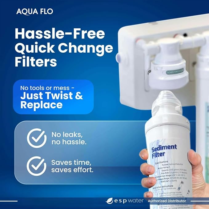 Aqua Flo 41407007 Quick Change pH Booster Filter for QCRO and QCUF 4-Stage Systems Remineralizes Water Raises pH Reduces Chlorine Taste and Odor | For QCRO and QCUF 4-Stage Systems, Remineralizes Water, Raises pH, Reduces Chlorine Taste and Odor