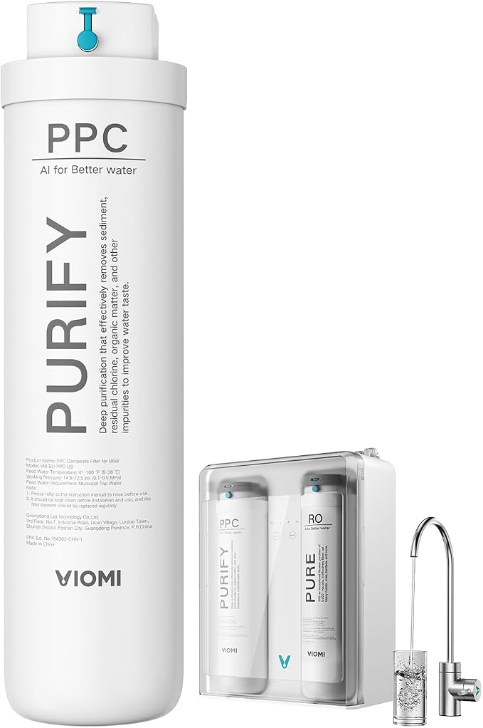 VIOMI Pure B6W PPC Filter, Replacement for Viomi B6W 600 GPD Reverse Osmosis System, 12-Month Lifespan, Compatible with Pure B6W 600 GPD Under Sink Water Filter