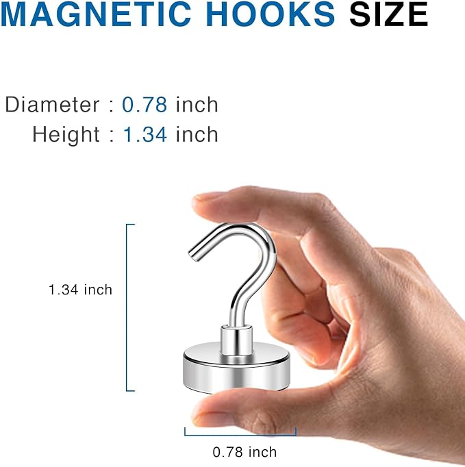 LOVIMAG Magnetic Hooks, Cruise Essentials 2026, 12 Pack-30LBS | Heavy Duty Strong Magnet Hook for Cruise Cabin, Refrigerator Fridge, Ship, Classroom, Kitchen Grills, Black