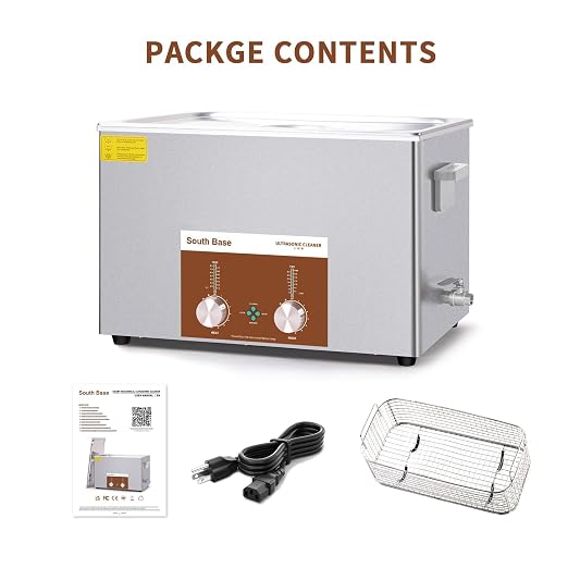 SOUTH BASE Ultrasonic Cleaner,30L 600W Stainless Steel Sonic Cleaner with Cleaning Basket,Timer&Heater,Encoded Ultrasonic Cleaning Machine for Gun,Motorcycle Engine,Carburetor Parts,Chain