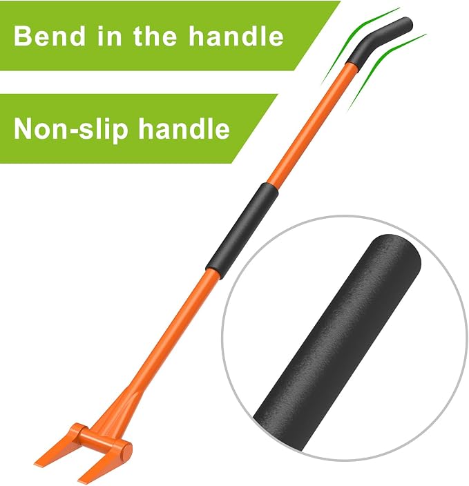 Insaga Demolition Tools - 2mm Steel Demo Deck Board Removal Tool for Wood Floors & Drywall Removal - Wrecking Bar for Contractors, Restoration, 58'' Curved Handle for a Good Lever