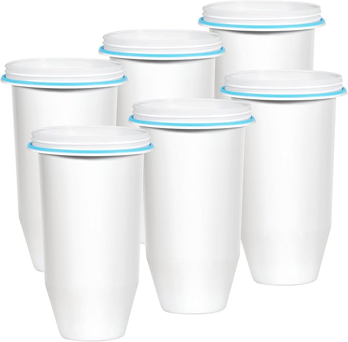 0 TDS 6-Stage Water Filter Replacement for Zero Pitchers, 6-Pack | Removes 99% of heavy metals & impurities. Perfectly fits ZR-001, ZR-017, ZR-004, and more.