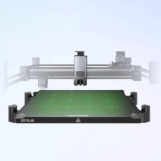 for Creality K2 Plus Build Plate, 370 x 370mm 3D Printer Platform with Textured PEI Surface Removable Spring Steel Magnetic Base for Creality K2 Plus 3D Printers (Frosted)