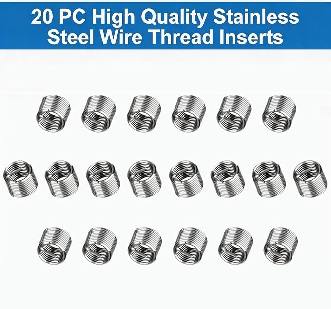 M10 X 1.0 Thread Repair Kit, Metric Helicoil Kit with HSS Drill Bit, 10PC Wire Thread Inserts
