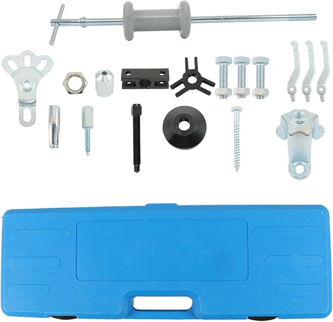 Silscvtt 9-Way Slide Hammer Puller Kit - Auto Wrench Adapter for Axle Bearings, Front/Rear Wheel Hub Remover & Dent Shaft Puller Tool Set