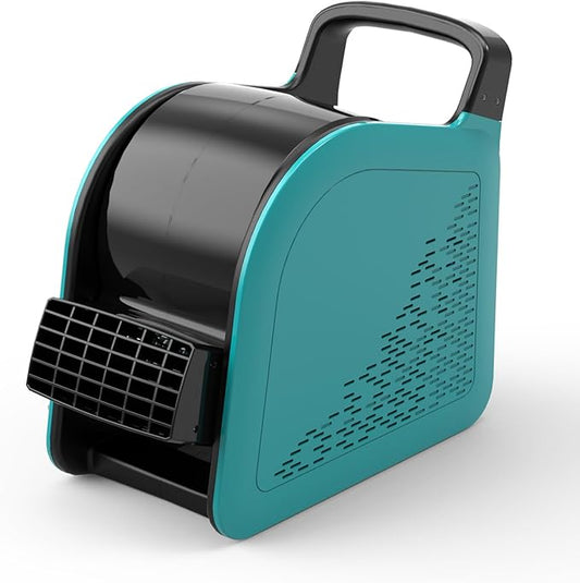 Blower Fan for Drying Cooling and Ventilating, Air Mover for Home Garage Workshop and Job Site Use, Air Mover Blower Fan with 185° Rotation, 3 Speeds, 2 AC Outlets, Blue