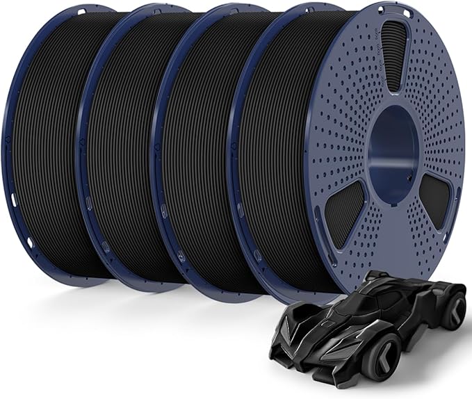 SUNLU High Speed PETG Filament 1.75mm 4KG Bundle, 3D Printer Filament 4kg, 1kg per Spool, Pack of 4, 4 Colors, PETG Black *4 Pack
