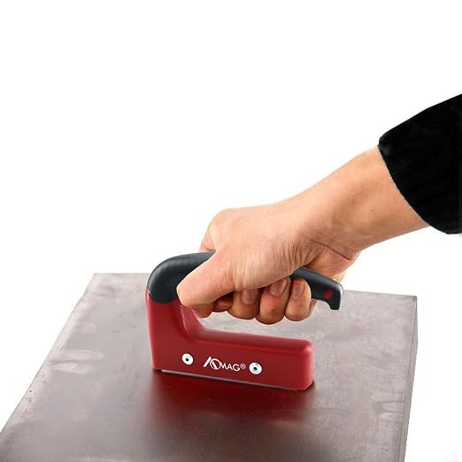 Heavy Duty Magnet with Rubber Ergonomic Handle, Powerful Magnetic Manual Pickup Tool for Lifting Metal Objects, Iron Plates, Doors (160Lbs)