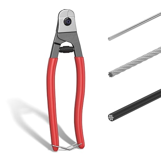 BLIKA 8 Inch Cable Cutter Wire Cutter Heavy Duty Up to 1/8" 5/32" Stainless Steel Aircraft Wire Rope for Deck Stair Cable Railing Metal Fence Bicycle Brake Bike