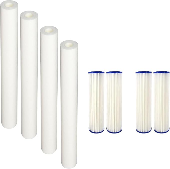 CFS – Whole House Water Filter Cartridges Compatible with EQ-304-20 and EQ-PFC.35 Models – Removes Bad Taste – Pre & Post Replacement Filter Set – 4 Pack