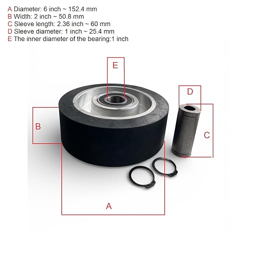 6" x 2" Rubber Contact Wheel for Belt Grinder – Precision Balanced Aluminum Hub, Bearing Included, Heavy Duty Industrial Grinding Drive Roller for Knife Making & Metal Fabrication