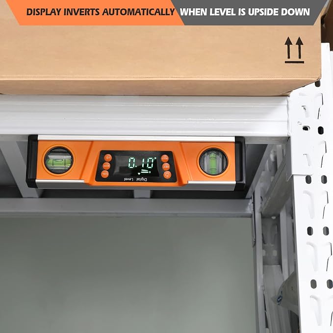 10-Inch Digital Torpedo Level and Protractor | Neodymium Magnets | Bright LED Display | V-GROOVE MAGNETIC BASE | IP54 Dust/Water Resistant smart level with Carrying Bag