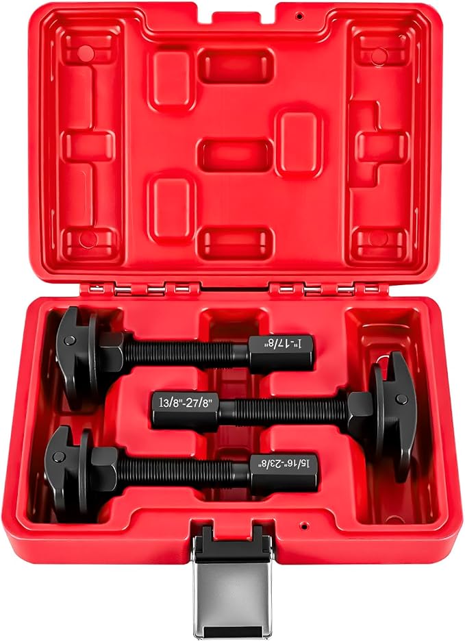 GOOACC 3PCS Rear Axle Bearing Puller Set, Axle Bearing Puller Removal Tool Kit with 3 Sizes 1" to 1-7/8", 1-5/16" to 2-3/8" & 1-3/8" to 2-7/8" Axle Wheel Bearing Removal Tools for Axles Bearings, Red