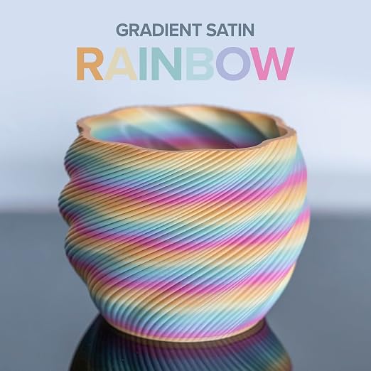 Polymaker Panchroma Satin PLA Filament 1.75mm for 3D Printing, 1kg, Rainbow | Neatly Wound, Semi-Matte PLA, Easy Print & Smooth Feeding, Compatible with Bambu Lab & Most 3D Printers
