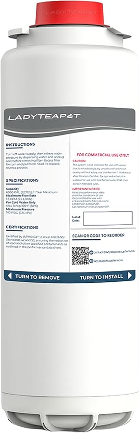 Water Filter Replacement Compatible With Elkay 51600C EWF6000 Bottle Filling Stations, 6000 Gallons/12 Months (No Chip - 1 Pack)