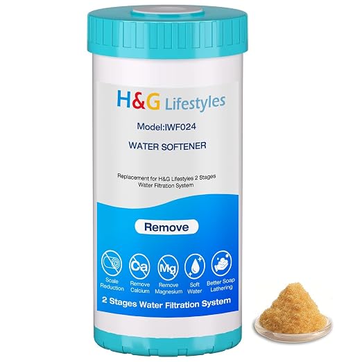H&G Lifestyles Whole House Water Softener Filter Cartridge Replacement | Calcium Inhibitor Water Filter, Anti-Scale Filter, Fits Any Standard 10" x 4.5" Water Filter System