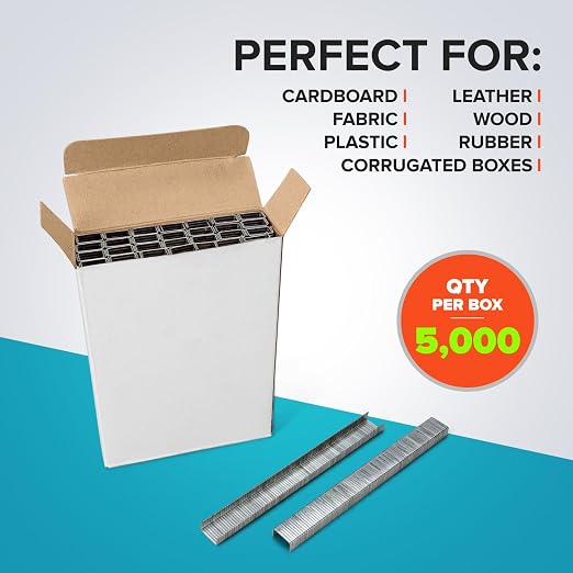 IDL Packaging Heavy Duty Staples for Plier HSP-12 - 7/16" x 1/4" x 0.04" (1 Box, 5000 Pcs) - Non-Rusting Stainless Steel & Zinc-Plated Steel Industrial Staples