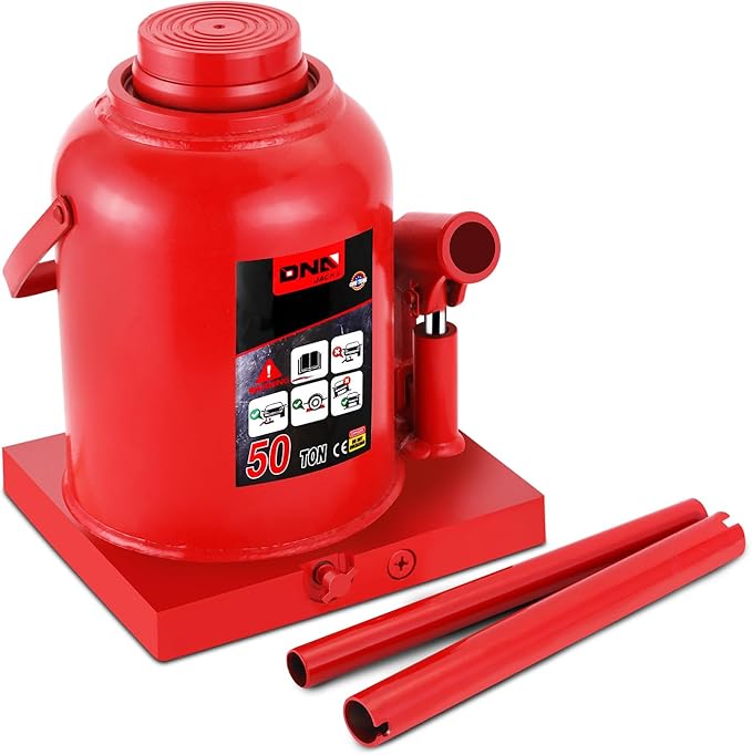 DNA Motoring 50 Tons / 110231 lbs Lifting Automotive Welded Hydraulic Bottle Jack for Repair Vehicle, Pickup, Truck, w/Manual Handle, Red,TOOLS-00365